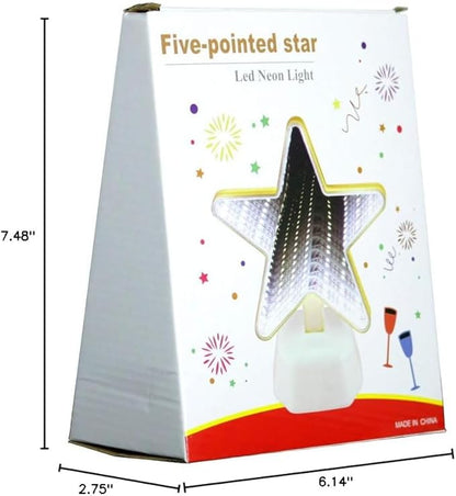 Infinite Mirrors Tunnel Light, LED Night Light 3D Mirrors Lights, LED Stars Night Light Tunnel Mirror Light Desktop Lamp Party Home Decor (Double Sided)