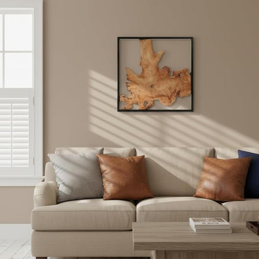20''×20''Rustic Wood Wall Art–Handcrafted Natural Wood Decor, One-of-a-Kind Design for Living Room, Bedroom, Statement Display or Office