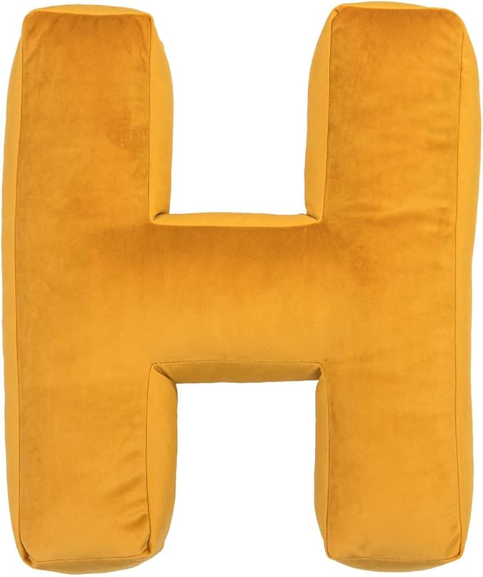 vctops Soft Velvet Letter Pillow English Alphabet A to Z Letter Decorative Throw Pillow for Bedroom Living Room Decor (H,16"x13.5")