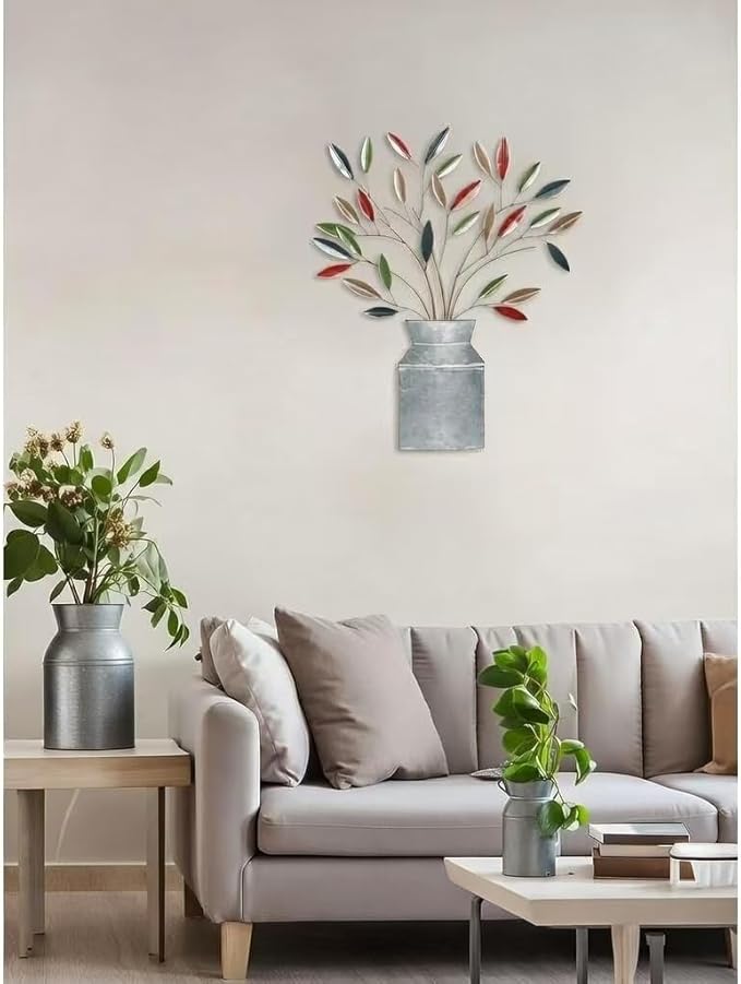 Hosley Metal Dimensional Wall Art Vase- 24" High. Ideal Gift for Weddings, Special Occasion, Home Decor, Party, Spa, Votive/LED Gardens, Home Office O9