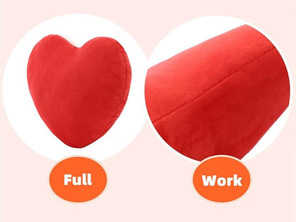 S_SSOY Plush Pillow Heart Shape Cushion Fluffy Throw Pillows Decorative Back Cushions for Friends Valentine's Day (Light Green)
