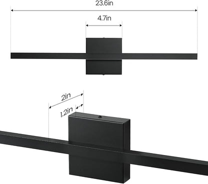 Epinl Modern Vanity Light Fixtures 24 Inch, 18W Dimmable 5CCT Black Bar Vanity Light Over Mirror, LED Bath Lighting Fixture for Bathroom Mirror Cabinets Bedroom-ETL Certificated