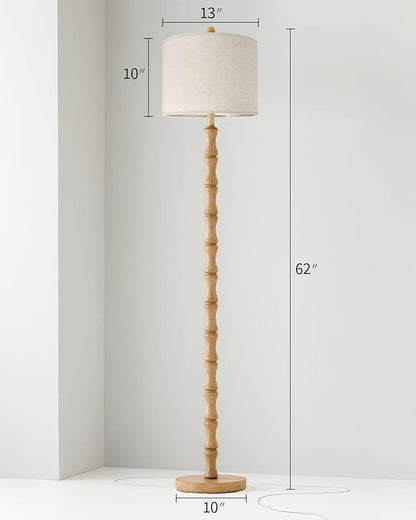 BOBOMOMO 62" Farmhouse Floor Lamp for Living Room, Retro Corner Floor Lamp Rotary Switch, Rustic Standing Lamp for Bedroom, Corner, Nursery, Dining Room, Bedroom, House