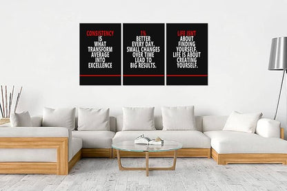Inspirational Poster Motivational 3 Pieces Wall Art Entrepreneur Quote Canvas Prints Artwork for Living Room Office Modern Home Decor Painting Pictures Stretched and Framed Ready to Hang[72''Wx 36''H]