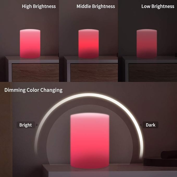 Cylinder Shape Color LED Mood Lamp, Rechargeable Dimmable Night Light with Remote Control 16 Dimmable Colors 4 Effects for Kids and Adults,Ambient Decorative Party Lighting (10 * 15cm)