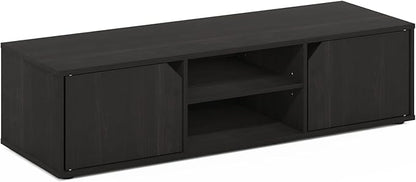 Furinno CLASSIC TV Stand, Petite 2-Tier Entertainment Center with Open Shelf and Door Cabinets, TV Console for TV up to 55 Inch, for Living Room, Bedroom, Espresso