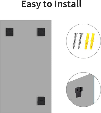 CILIBER Frameless Mirror, 20x36 Mirrors for Wall, Rectangle Bathroom Mirror for Over Sink, Frameless Vanity Mirror with Polished Edge, 3mm Tempered Glass, Hangs Horizontally or Vertically