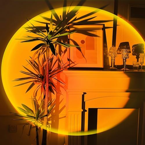Tsrarey Sunset Lamp Projector,180 Degree Rotation Sun Projection Light Led Night Light Floor Lamp with USB Port,Sunset Lamps for Photography Party Bedroom Decor