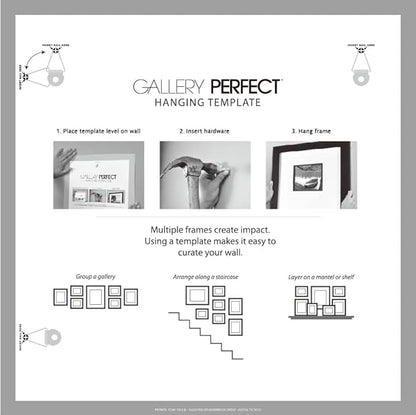 GALLERY PERFECT 12x12 Picture Frames, 9 Piece Set with Real Glass Cover for 8x8 Photos With Mat, Picture Frames Collage Wall Decor for Gallery Wall, Home Decor, Grey