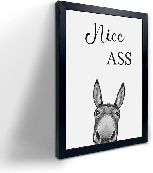 Donkey Animal Prints Toilet Room Decor,Nice Ass Quotes Bathroom Sign, Funny Bathroom Decor Bathroom Signs, Funny Bathroom Wall Art, Bathroom Decor Poster, Toilet Art, Guest Bathroom Wall Decor