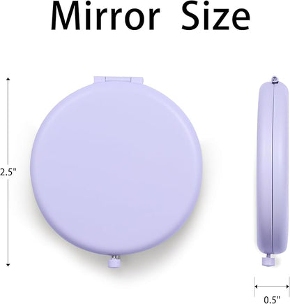 Compact Mirror for Purse, Metal Round Shell, Double-Sided 1X/12X Magnifying, Portable Travel Small Makeup Mirror, Mini Pocket Mirror, Periwinkle, 24 Pack