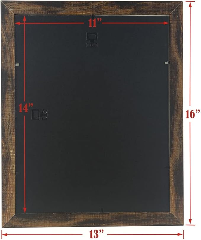 Wooden Brown 11x14 Picture Frame with Mat 2 Set in 1 Pack,Display 11x14 without Mat or 8x10 with Mat，Wall Gallery Photo Frames
