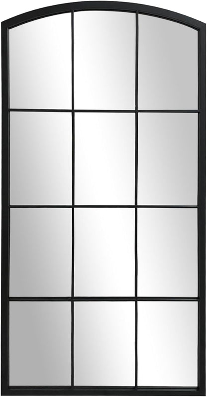 WAMIRRO Tall Window Pane Mirror,Farmhouse Arched Wall Mirror,Full-Length Mirrors for Fireplace/Entryway/Hallway/Living Room24 X48