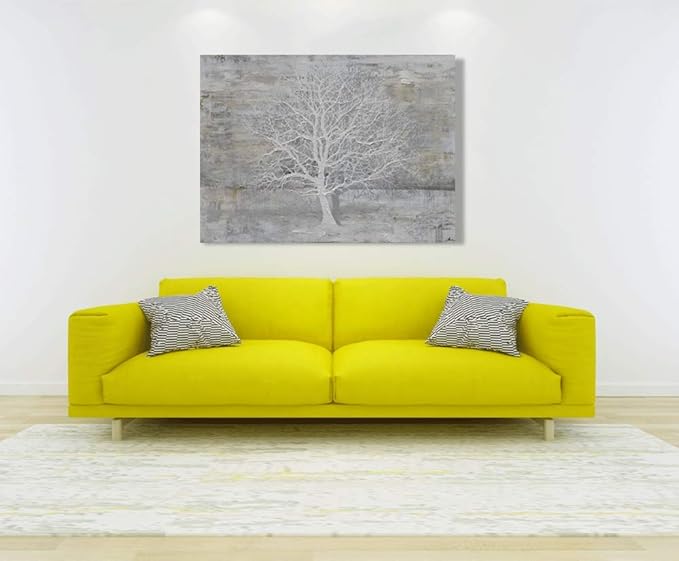 Yihui Arts Abstract Trees Painting Canvas Prints Wall Art Decor Framed - Large Modern Giclee Art Print on Canvas Ready to Hang for Home and Office Wall Decoration with Textured Boho