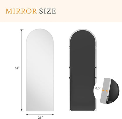NEWBULIG Full Length Mirror, Full Body Floor Mirror with Aluminum Alloy Thin Frame, Wall or Standing Mirror for Bedroom, Living Room, Dressing Room