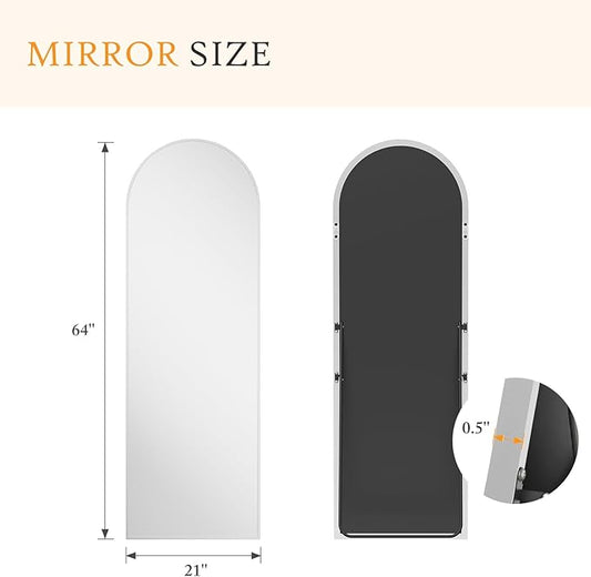 NEWBULIG Full Length Mirror, Full Body Floor Mirror with Aluminum Alloy Thin Frame, Wall or Standing Mirror for Bedroom, Living Room, Dressing Room