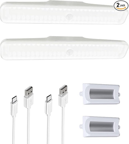EZVALO 2 Pack Wireless Makeup Light, Rechargeable Vanity Lights for Mirror with 3 Color Modes, Stepless Dimming, Touch Control & Adjustable Angle, Cordless Bathroom Mirror Light, Gift for Women