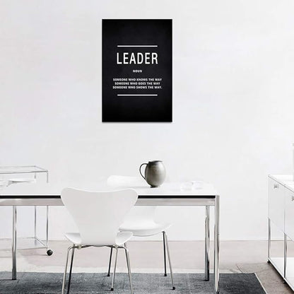 Yatsen Bridge Inspirational Wall Art Leader Noun Inspiring Painting Prints on Canvas Motivational Leadership Entrepreneur Quotes Posters Inspiration Artwork Decor for Home Office Framed (24”Wx36”H)