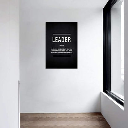 Yatsen Bridge Inspirational Wall Art Leader Noun Inspiring Painting Prints on Canvas Motivational Leadership Entrepreneur Quotes Posters Inspiration Artwork Decor for Home Office Framed (24”Wx36”H)