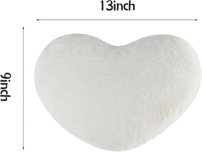 2PCS Throw Pillows Heart Pillow Home Decor Decorative Couch Pillows Bed Pillows Outdoor Pillows Valentine Gifts,White 9"*13"