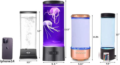 Jellyfish Lamp, Large Size Sensory Table Light for Kids Adults & Autism | Fake Aquarium Tank Desk Lamp for Home Office | Room Decor Mood Light, Unique Gift