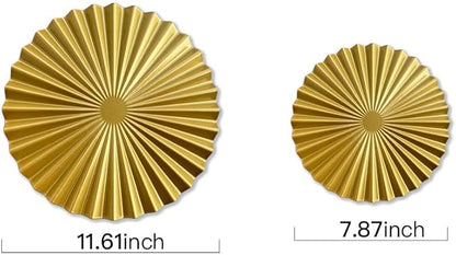 ITrixgan Aesthetic Bedroom Wall Decor Above Bed, Gold Metal Art Wall Decor For Bedroom, Modern Wall Hanging Decor Metal Decorative Wall Art Set, Sunburst Wall Decorations For Living Room