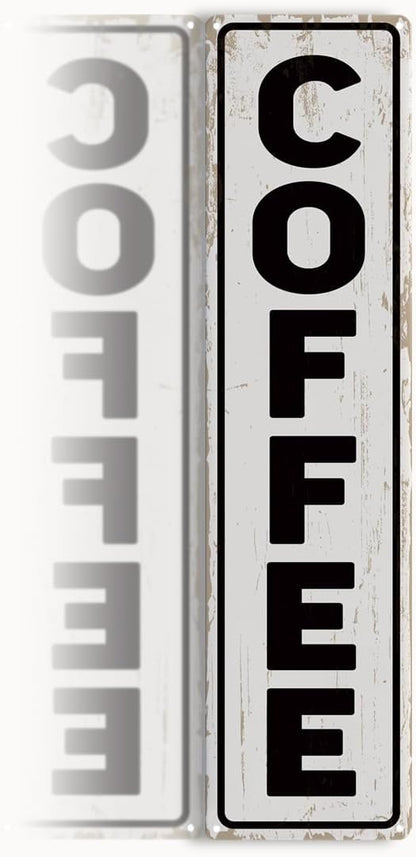 Coffee Wall Art, Retro Metal Tin Sign, Bakery Signs, Vintage Home Decor for Kitchen Bar, Coffee Corner Decoration Accessories, 15.8x4 Inches