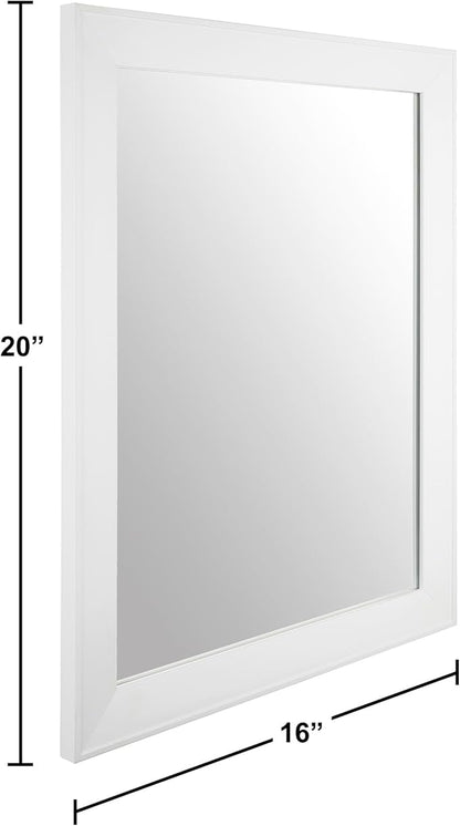 Ruomeng Rectangular Wall Mirror 16" x 20" Framed Mirror for Bathroom, Bedroom, Entryway, Living Room, White