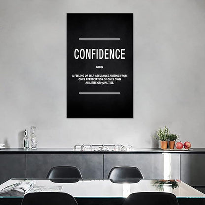Yatsen Bridge Motivational Posters Inspirational Canvas Wall Art Confidence Noun Positive Painting Inspiring Entreoreneur Quotes Picture Prints Artwork Home Office Living Room Decor Framed (28"Wx44"H)