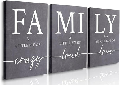 GUBIYU Home Kitchen Wall Decor Living Room Decorative Farmhouse Wall Decor Family Dining Room Decor for Wall Living Room Wall Decor Home Family Decor Large Farmhouse Decor Clearance Set of 3 16"X24"