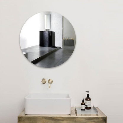8 inch Glass Round Mirror Circle Wall Mounted for Bathroom, Living Room, Home Decor, Small Round Mirror Plate Trays for Wedding Table Centerpieces