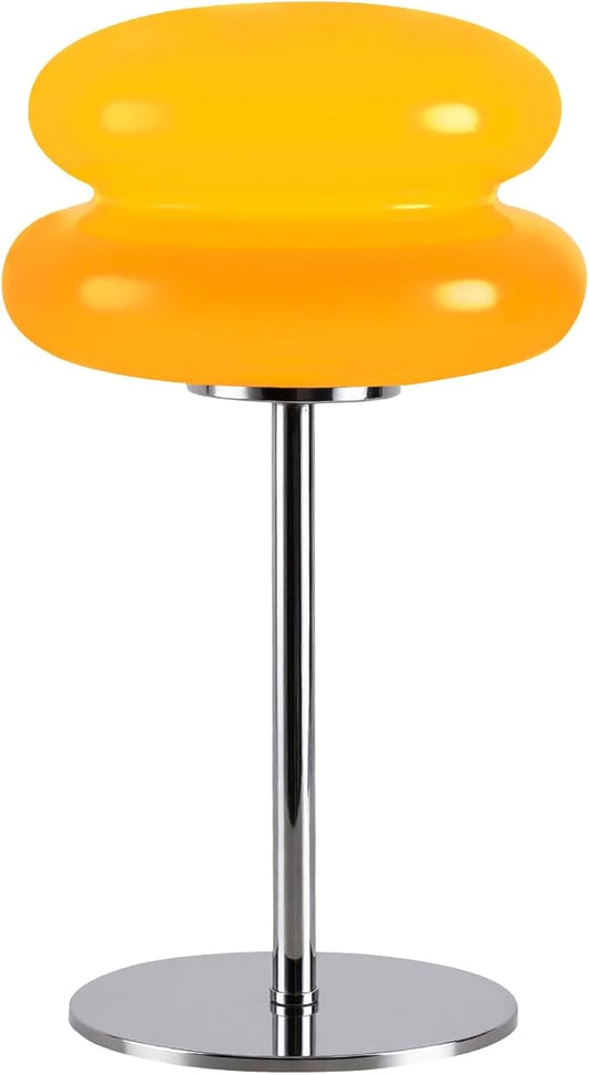 Mushroom Lamp for Bedroom,Mid Century Modern Lamp for Nightstand, Dimmable Retro Egg Tart Bedside Small Lamps,Unique Home Mushroom Decor Aesthetic Cute Table Lamps for Living Room (cream yellow)