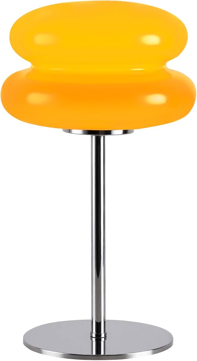 WELIASA Mushroom Lamp Table Lamp for Night Stands,Mid Century Modern Desk Lamps for Bedroom, Vintage Dimmable Bedside Small Cute Lamps, Cool Aesthetic House Warming Gifts New Home Decor (Orange)