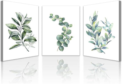 Lapremoly Large Canvas Wall Art For Living Room Modern Wall Decor For Bedroom Plants Green Leaves Wall Paintings Kitchen Home Decorations Pictures Bathroom Posters Prints Artwork Room Mural Works