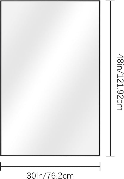 DESBING Black Bathroom Mirror for Wall, 30x48 Inch Rectangle Mirrors with Metal Frame, Modern Vanity Wall Mirror Decor for Entryway Hangs, Bathroom, Living Room Horizontal or Vertical
