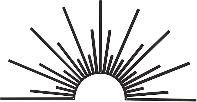 Bnesi Sun Metal Wall Art Sun Wall Decor Black Metal Decor for Living Room Bedroom Modern Home Decor Unique Housewarming Gift for Minimalist Boho Style Home Art Lovers (Black)