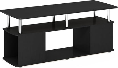 Furinno Jaya Coffee Table, Coffee Table with Storage Shelf, Center Table with Bottom Shelf, for Living Room, Dark Americano