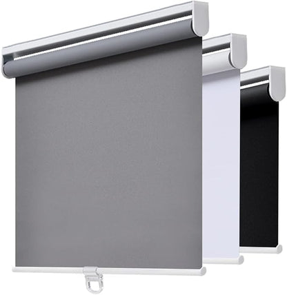AOSKY Cordless Roller Shades Blackout Blinds for Windows Room Darkening Rolled Up Shades with Spring System, UV Protection Window Shades Door Blinds for Home and Office (55" W x 72" H, Grey)