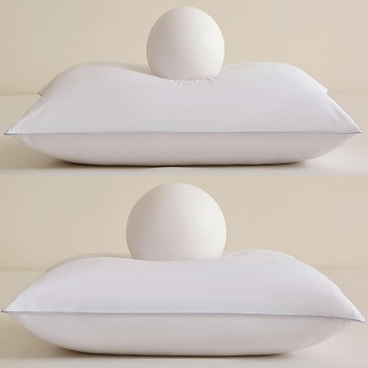 Throw Pillow Insert (Pack of 2, White), Goose Feather and Polyeser Throw Pillow for Decorative Cushion Bed Couch Sofa - Non-Deforming Over Time (22x22 Inch (Pack of 2))