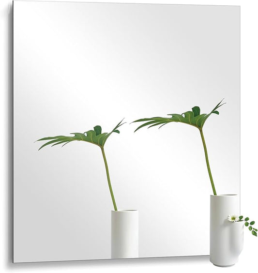 20x20 in Glass Wall Mirror for Bathroom Sink, 1Pcs HD Frameless Decorative Wall Mounted Mirror Tile for Bedroom, Vanity, Living Room, Entryway, Over Sink, Door, Home Gym, Wall Decor