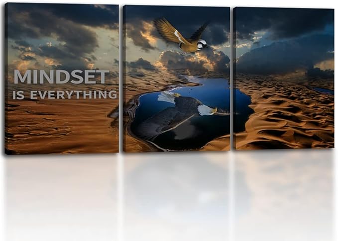 3 Panels Inspirational Canvas Poster Motivational Wall Art Inspirational Wall Art Entrepreneur Quotes Artwork Painting Picture for Framed Home Decoration Living Room office bedroom 48" W x 24" H