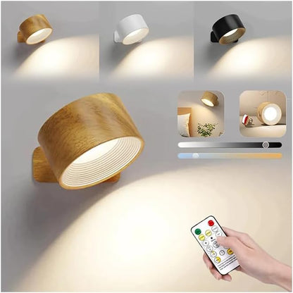 Wall Mounted Light for Cozy Home Décor with Warm Ambient Glow, Modern Accent Lighting for Bedroom Ambiance, Soft Decorative Light for Holiday Gift & Living Space Styling (Wood)