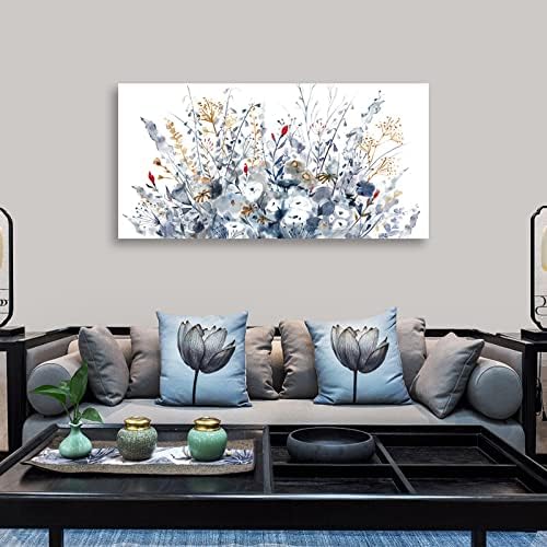 Yearainn Watercolor Botanical Floral Canvas Art, 48"L x 24"W, for Living Room, Bedroom, Office, Wall Decor