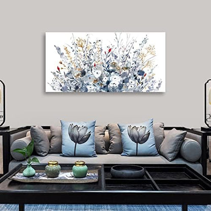 Yearainn Watercolor Botanical Floral Canvas Art, 48"L x 24"W, for Living Room, Bedroom, Office, Wall Decor