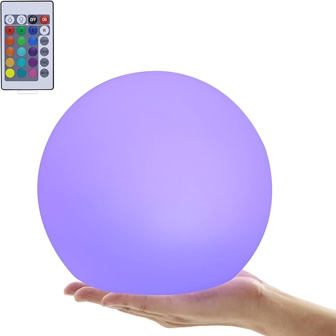 LED Orb Lamp,with Folding Handle Sphere Lights,8 Inch RGB Orb Seamless Matte Sphere Lamp, USB Charging RGB Ball Light,with Remote 16 Colors Light Orbs Balls.