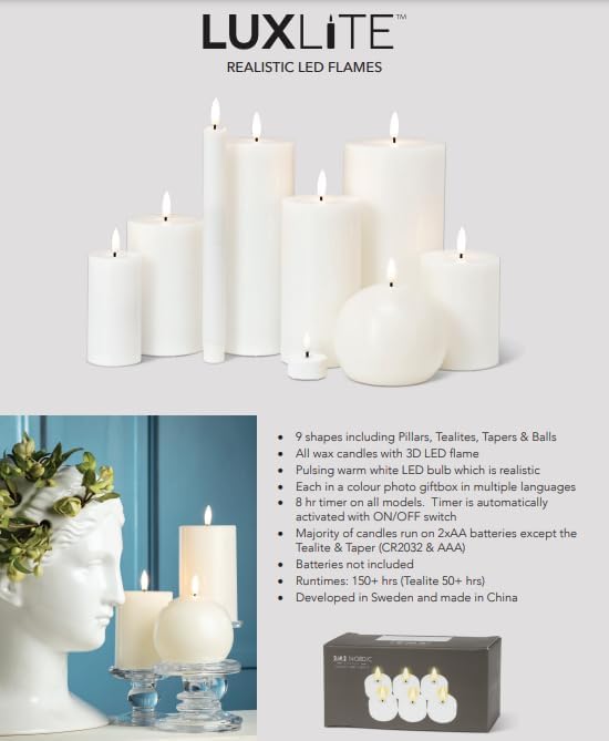 Abbott Collection Wax LED Flameless Pillar Candle - Black (3x4 H)