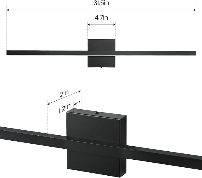 Epinl Black LED Vanity Light for Bathroom, 5CCT 32 inch Dimmable Bathroom Light Fixture Over Mirror, Modern Vanity Lighting Bar, Bath Wall Light for Bathroom Bedroom, ETL Certificated