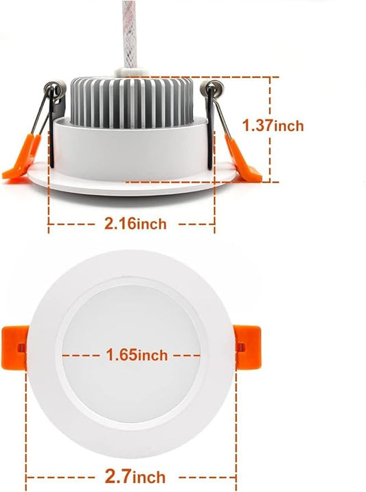 2 Inch LED Recessed Lighting, Dimmable Downlight 3W(35W Halogen Equivalent), CRI80, 3000K Warm White Ceiling Light with LED Driver(24 Pack)