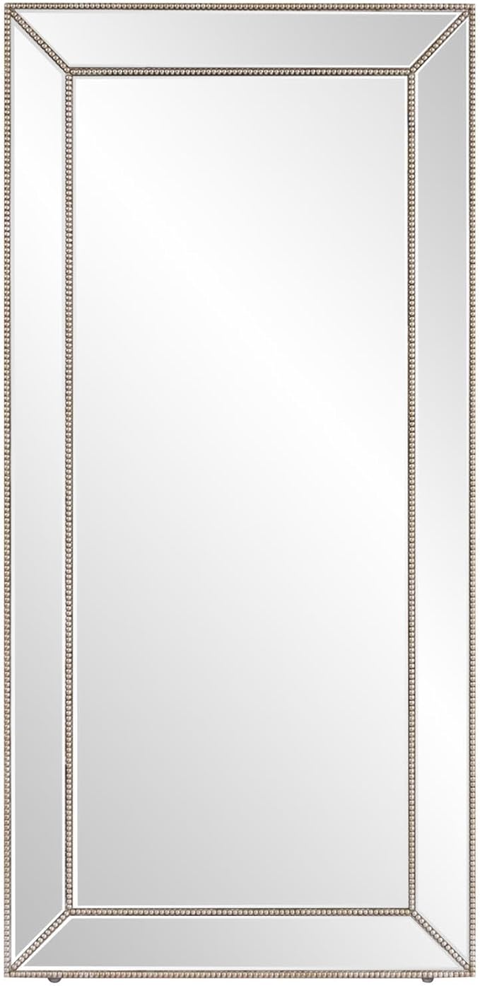 Howard Elliott Titus Silver Oversized Full Length Mirror with Stand, Large Free Standing or Leaning Wall Mirror, Full Body Floor Mirror with Stand for Bedroom & Living Room, 70 x 30 Inch