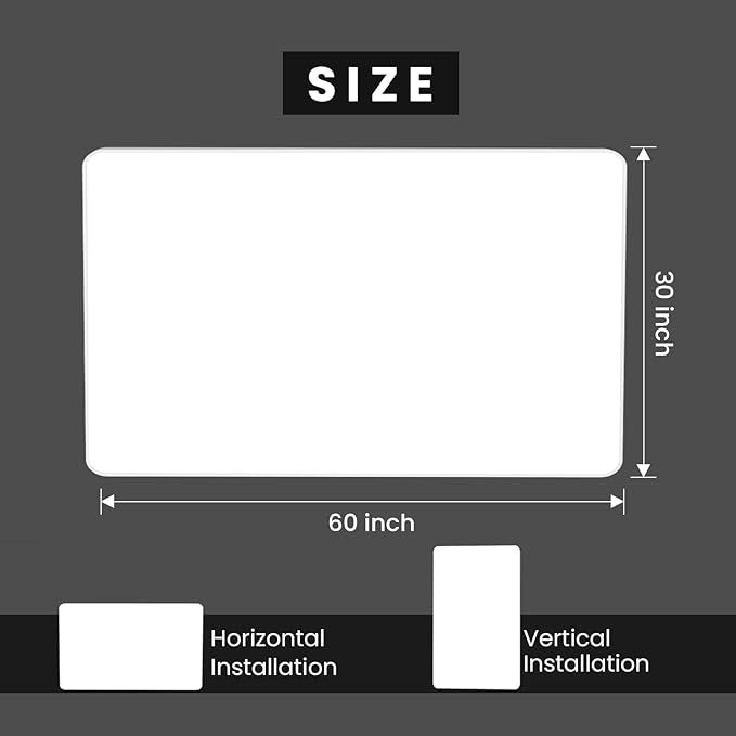 JISOSO White Bathroom Mirror 60x30 Inch, White Metal Framed Bathroom Mirror for Wall, Rounded Rectangle Matte Bathroom Vanity Mirror, Tempered Glass, Anti-Rust, Horizontal/Vertical